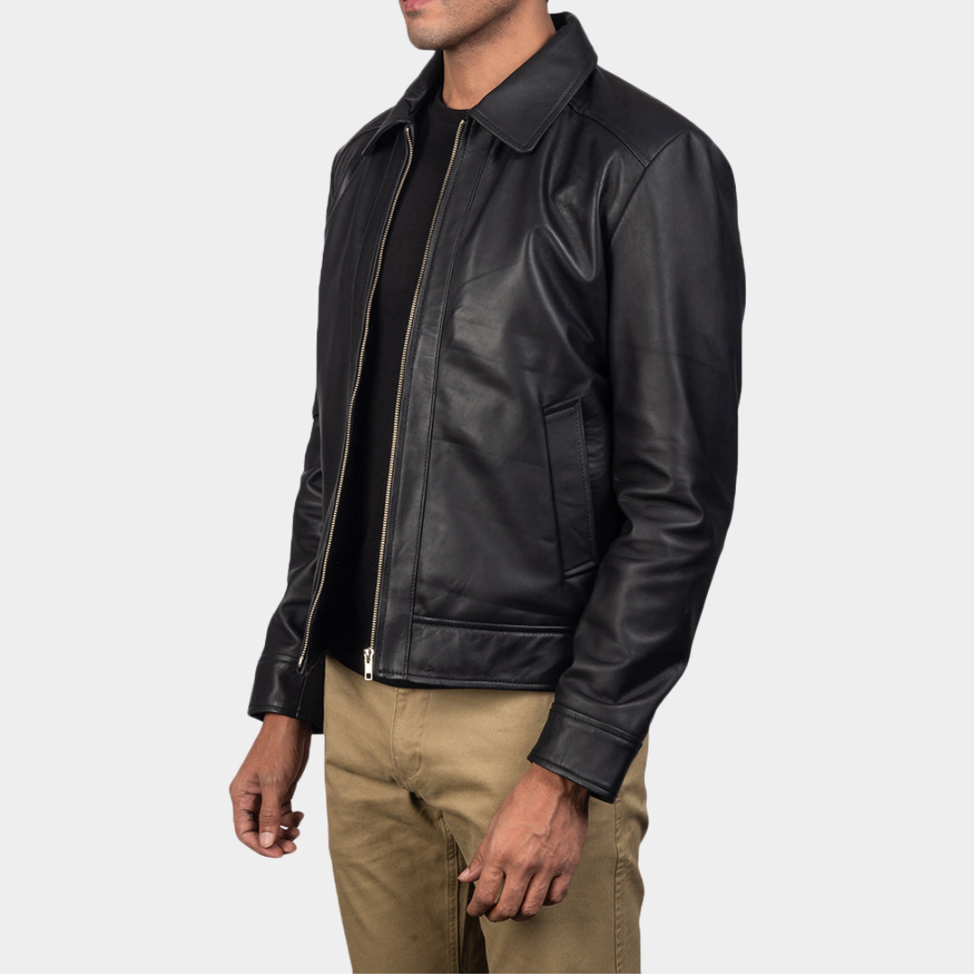 Inferno Black Leather Jacket - Image 2