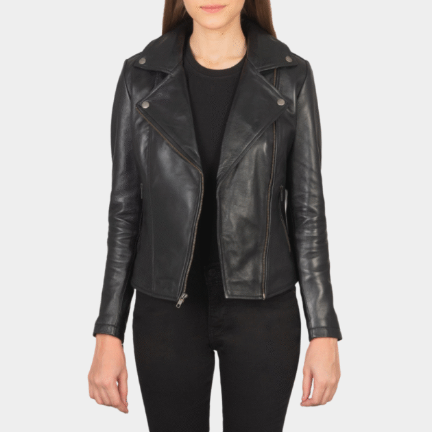 Flashback Black Leather Biker Jacket